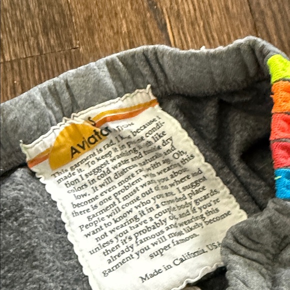 Aviator nation Gray Sweatpants with Rainbow Side Stripes - Picture 3 of 4